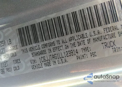 2020 Jeep Gladiator Sport S 4X4 from USA, damaged, VIN 1C6JJTAG1LL123914